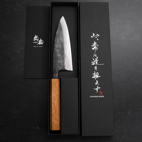 Deba White Steel #2 Kurouchi Manche en Chêne 150mm-[Musashi]-[Couteaux de cuisine japonais]