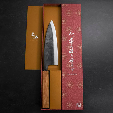 Deba White Steel #2 Kurouchi Manche en Chêne 180mm-[Musashi]-[Couteaux de cuisine japonais]