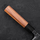 Deba White Steel #2 Kurouchi Tsuchime Buffalo Teak Handle 180mm (7”)-[Musashi]-[Couteaux de cuisine japonais]