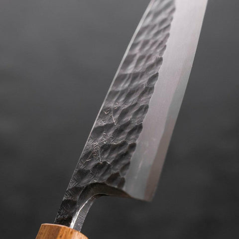 Deba White Steel #2 Kurouchi Tsuchime Manche Yaki Urushi 150mm-[Musashi]-[Couteaux de cuisine japonais]