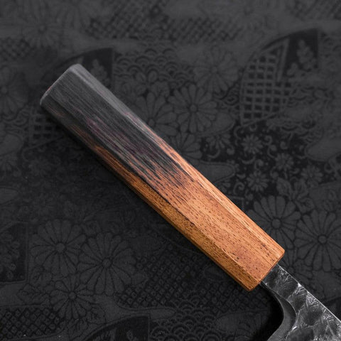 Deba White Steel #2 Kurouchi Tsuchime Manche Yaki Urushi 150mm-[Musashi]-[Couteaux de cuisine japonais]