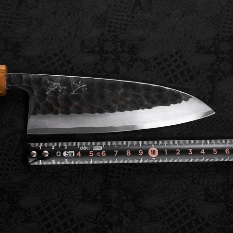 Deba White Steel #2 Kurouchi Tsuchime Manche Yaki Urushi 150mm-[Musashi]-[Couteaux de cuisine japonais]