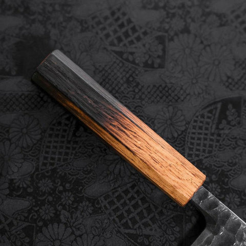 Deba White Steel #2 Kurouchi Tsuchime Manche Yaki Urushi 165mm-[Musashi]-[Couteaux de cuisine japonais]