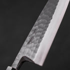 Deba White Steel #2 Kurouchi Tsuchime Manche en Buffle et Bois de Teck 180mm-[Musashi]-[Couteaux de cuisine japonais]