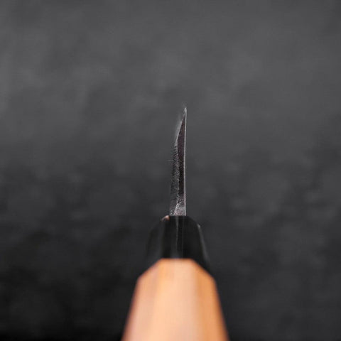 Deba White Steel #2 Kurouchi Tsuchime Manche en Buffle et Bois de Teck 180mm-[Musashi]-[Couteaux de cuisine japonais]