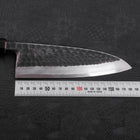 Deba White Steel #2 Kurouchi Tsuchime Manche en Buffle et Bois de Teck 180mm-[Musashi]-[Couteaux de cuisine japonais]