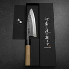 Deba White Steel #2 Kurouchi Tsuchime Manche en Cerisier 165mm-[Musashi]-[Couteaux de cuisine japonais]
