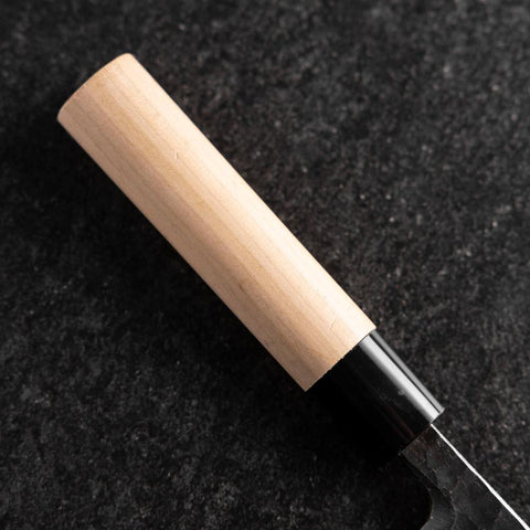 Deba White Steel #2 Kurouchi Tsuchime Manche en Cerisier 180mm-[Musashi]-[Couteaux de cuisine japonais]