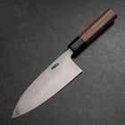 Deba White Steel #2 Kurouchi Tsuchime Manche en Noyer 165mm-[Musashi]-[Couteaux de cuisine japonais]