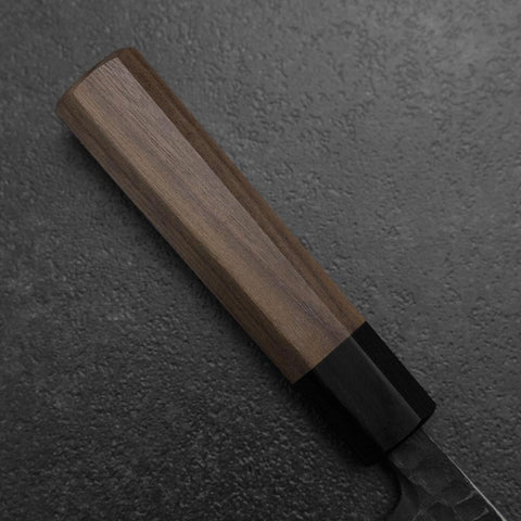 Deba White Steel #2 Kurouchi Tsuchime Manche en Noyer 165mm-[Musashi]-[Couteaux de cuisine japonais]