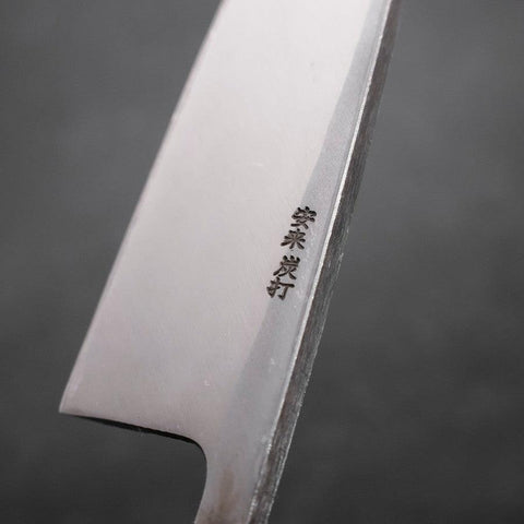 Deba White Steel #2 Kurouchi Tsuchime Manche en Yaki Urushi 180mm-[Musashi]-[Couteaux de cuisine japonais]