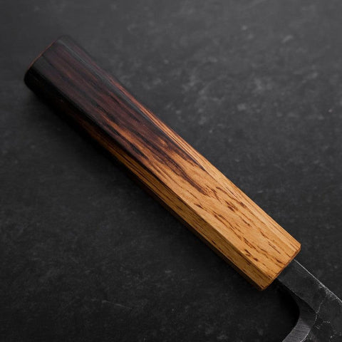Deba White Steel #2 Kurouchi Tsuchime Manche en Yaki Urushi 180mm-[Musashi]-[Couteaux de cuisine japonais]