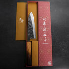 Deba White Steel #2 Kurouchi Tsuchime Manche en Yaki Urushi 180mm-[Musashi]-[Couteaux de cuisine japonais]