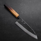 Deba White Steel #2 Kurouchi Tsuchime Manche en Yaki Urushi 180mm-[Musashi]-[Couteaux de cuisine japonais]