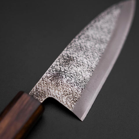 Deba White Steel #2 Nashiji Manche Sumi Urushi 120mm-[Musashi]-[Couteaux de cuisine japonais]
