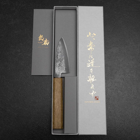 Deba White Steel #2 Nashiji Manche en Chêne 80mm-[Musashi]-[Couteaux de cuisine japonais]
