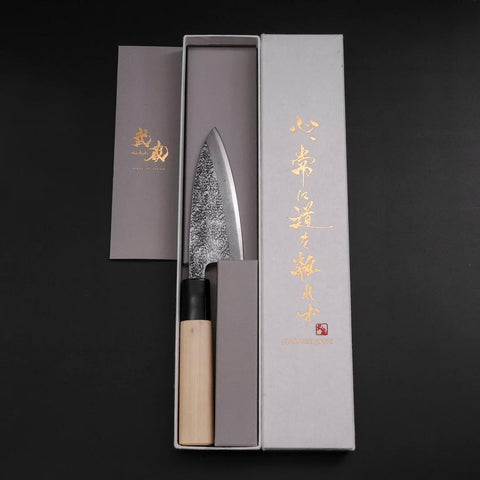 Deba White Steel #2 Nashiji Manche en Magnolia 105mm-[Musashi]-[Couteaux de cuisine japonais]