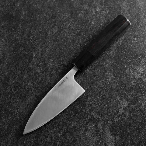 Deba White Steel #2 Poli Manche en Buffle et Ébène 120mm-[Musashi]-[Couteaux de cuisine japonais]