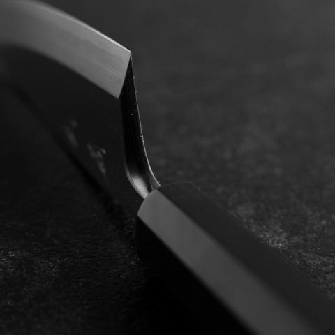 Deba White Steel #2 Poli Manche en Buffle et Ébène 120mm-[Musashi]-[Couteaux de cuisine japonais]