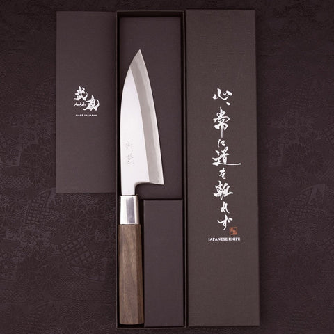 Deba White Steel #1 Manche en Noyer 150mm-[Musashi]-[Couteaux de cuisine japonais]
