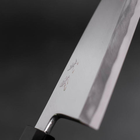 Deba White steel #2 Hon-Kasumi Manche en Buffle et Bois de Teck 165mm-[Musashi]-[Couteaux de cuisine japonais]