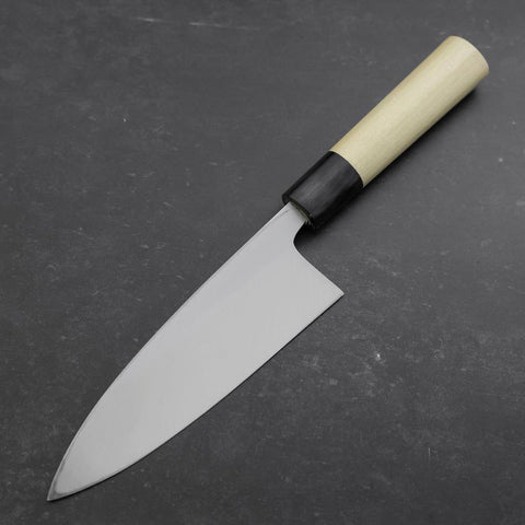 Deba White steel #2 Kasumi Buffalo Magnolia Handle 165mm (Kurigata)-[Musashi]-[Couteaux de cuisine japonais]