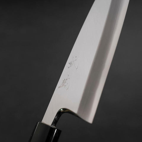 Deba White steel #2 Kasumi Buffalo Magnolia Handle 165mm (Kurigata)-[Musashi]-[Couteaux de cuisine japonais]