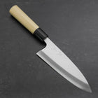 Deba White steel #2 Kasumi Buffalo Magnolia Handle 165mm (Kurigata)-[Musashi]-[Couteaux de cuisine japonais]