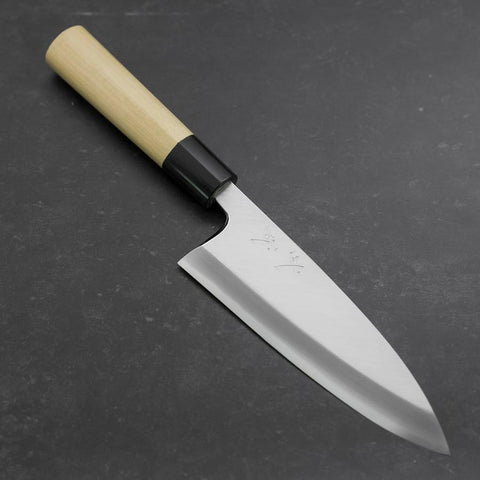 Deba White steel #2 Kasumi Buffalo Magnolia Handle 165mm (Kurigata)-[Musashi]-[Couteaux de cuisine japonais]