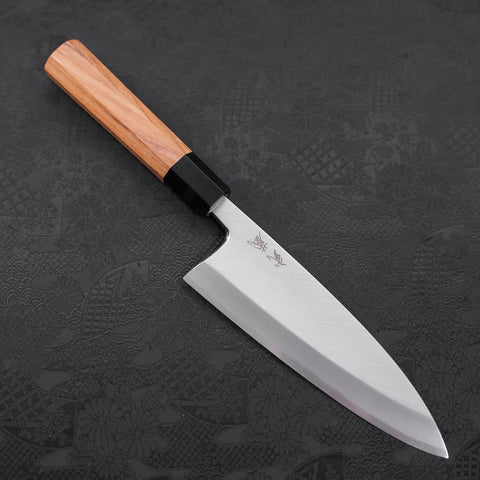 Deba White steel #2 Kasumi Buffalo Teak Handle 180mm-[Musashi]-[Couteaux de cuisine japonais]