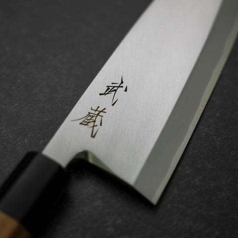 Deba White steel #2 Kasumi Manche en Buffle et Bois de Teck 195mm-[Musashi]-[Couteaux de cuisine japonais]
