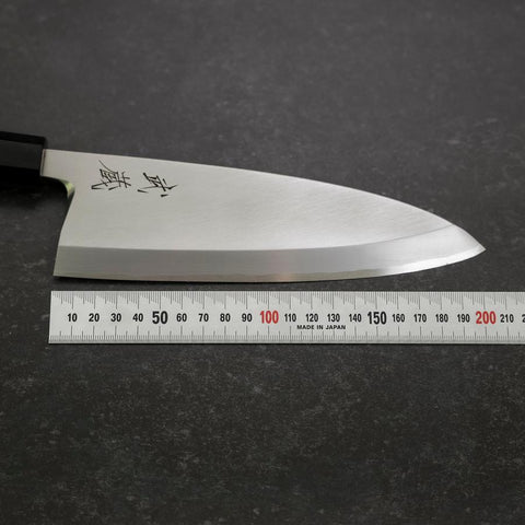 Deba White steel #2 Kasumi Manche en Buffle et Bois de Teck 195mm-[Musashi]-[Couteaux de cuisine japonais]