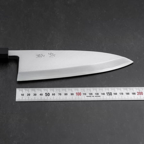 Deba White steel #2 Kasumi Manche en Buffle et Bois de Teck 210mm-[Musashi]-[Couteaux de cuisine japonais]