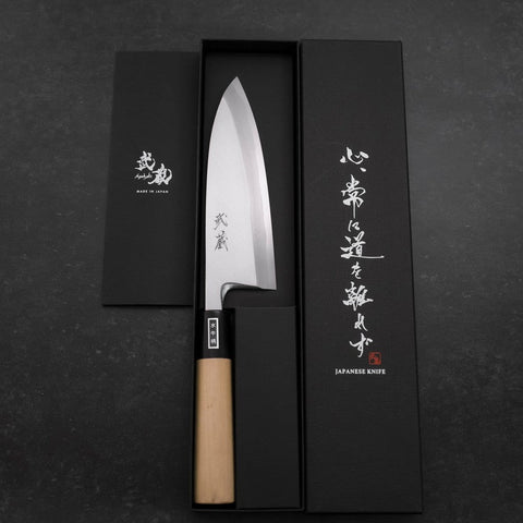 Deba White steel #2 Kasumi Manche en Buffle et Magnolia 165mm-[Musashi]-[Couteaux de cuisine japonais]