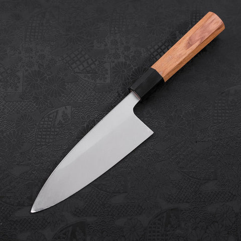 Deba White Steel #2 Kasumi Manche en Buffle et Teck 150mm-[Musashi]-[Couteaux de cuisine japonais]