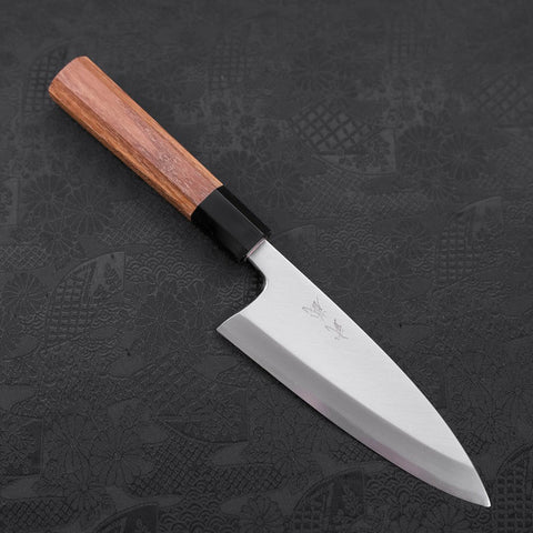 Deba White Steel #2 Kasumi Manche en Buffle et Teck 150mm-[Musashi]-[Couteaux de cuisine japonais]