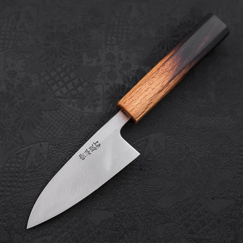 Deba White Steel #2 Kurouchi Tsuchime Manche Yaki Urushi 105mm-[Musashi]-[Couteaux de cuisine japonais]