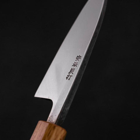 Deba White Steel #2 Kurouchi Tsuchime Manche Yaki Urushi 105mm-[Musashi]-[Couteaux de cuisine japonais]