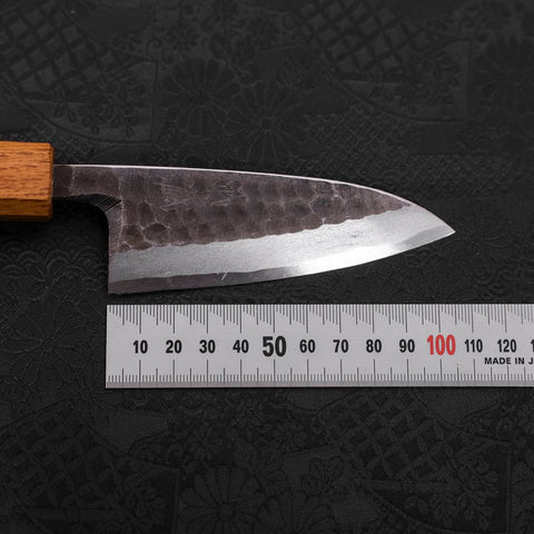 Deba White Steel #2 Kurouchi Tsuchime Manche Yaki Urushi 105mm-[Musashi]-[Couteaux de cuisine japonais]