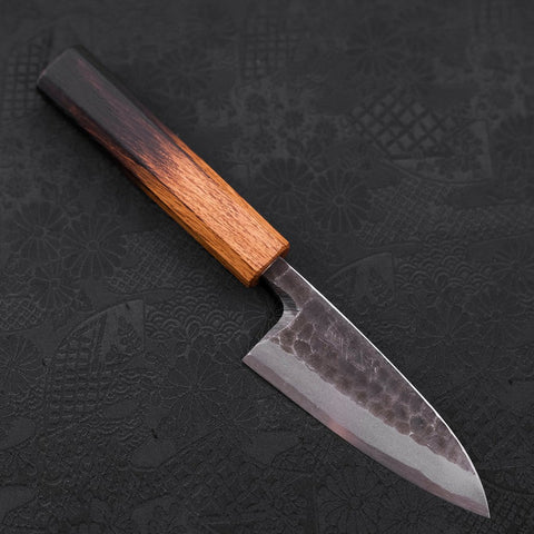 Deba White Steel #2 Kurouchi Tsuchime Manche Yaki Urushi 105mm-[Musashi]-[Couteaux de cuisine japonais]