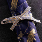 Étui à Couteaux Style Japonais Musashi Bleu Marine et Doré Dragon 4 Pochette Fait Main-[Musashi]-[Couteaux de cuisine japonais]