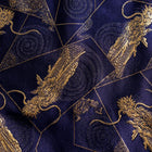 Étui à Couteaux Style Japonais Musashi Bleu Marine et Doré Dragon 4 Pochette Fait Main-[Musashi]-[Couteaux de cuisine japonais]