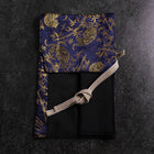 Étui à Couteaux Style Japonais Musashi Bleu Marine et Doré Tigre 1 Pochette Fait Main-[Musashi]-[Couteaux de cuisine japonais]