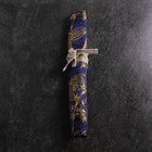 Étui à Couteaux Style Japonais Musashi Bleu Marine et Doré Tigre 1 Pochette Fait Main-[Musashi]-[Couteaux de cuisine japonais]