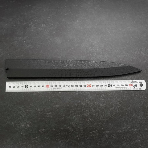 Fourreau Saya en Ishime Noir avec Sécurité pour Yanagiba 300mm-[Musashi]-[Couteaux de cuisine japonais]