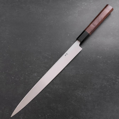 Fuguhiki White Steel #1 Miroir Manche en Buffle et Noyer 270mm-[Musashi]-[Couteaux de cuisine japonais]