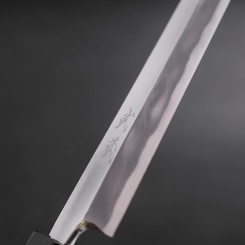 Fuguhiki White Steel #1 Miroir Manche en Buffle et Noyer 270mm-[Musashi]-[Couteaux de cuisine japonais]