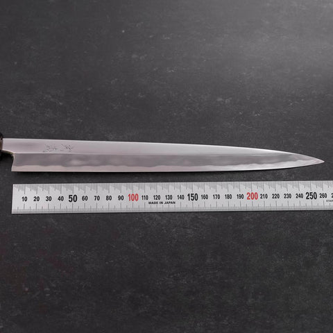 Fuguhiki White Steel #1 Miroir Manche en Buffle et Noyer 270mm-[Musashi]-[Couteaux de cuisine japonais]