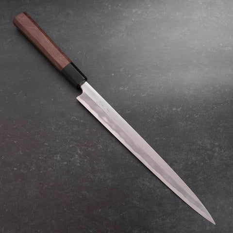 Fuguhiki White Steel #1 Miroir Manche en Buffle et Noyer 270mm-[Musashi]-[Couteaux de cuisine japonais]