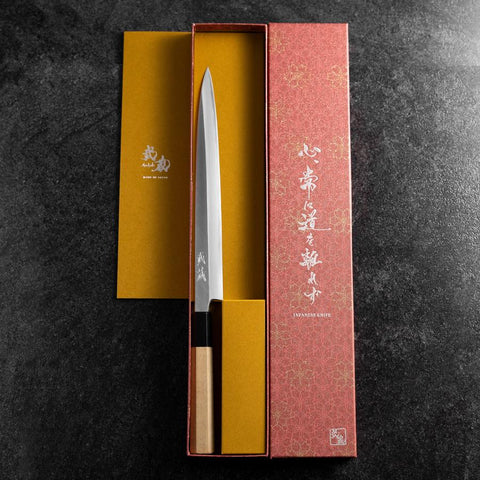 Fuguhiki White Steel #3 Kasumi Manche en Buffle et Magnolia 240mm-[Musashi]-[Couteaux de cuisine japonais]